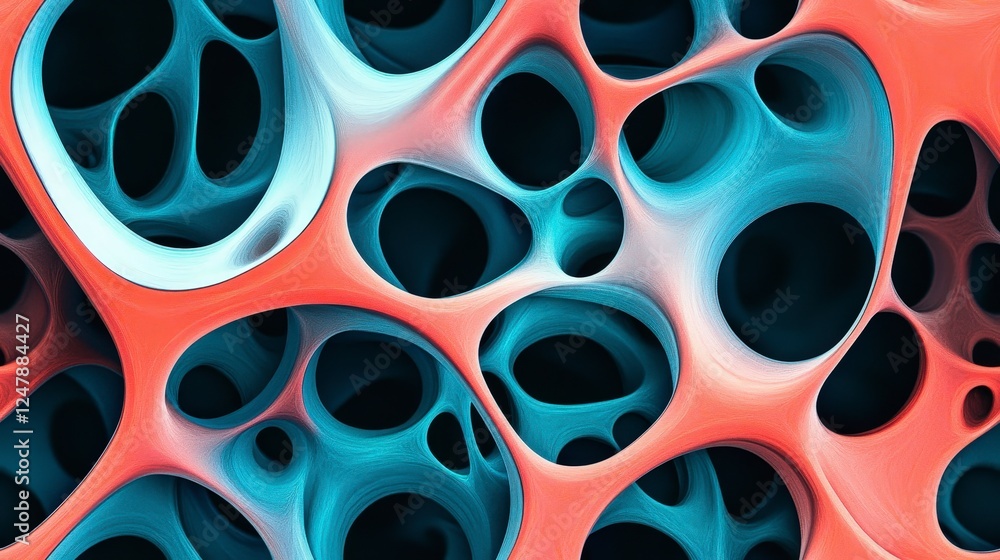 Poster abstract structure of colorful cells with unique patterns