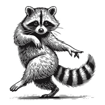 vector illustration of a raccoon