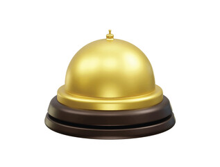 golden reception bell icon illustration 3d. Service bell icon illustration 3d