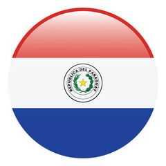 Fototapeta premium Paraguay flag. Paraguay circle flag 3d logo icon computer vector illustration design