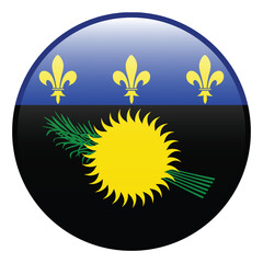 Guadeloupe flag. Guadeloupe circle flag 3d logo icon computer vector illustration design