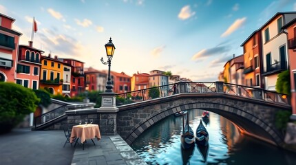 Fototapeta premium 3d image. Old Town, Street, 3d wallpaper and mural. Wallpaper on the wall.