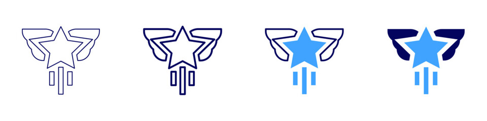 Achieving professional success icon in 4 different styles. Thin Line, Line, Bold Line, Duotone. Duotone style. Editable stroke