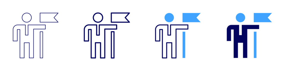 Consistency for success icon in 4 different styles. Thin Line, Line, Bold Line, Duotone. Duotone style. Editable stroke