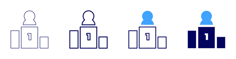 Empowering success icon in 4 different styles. Thin Line, Line, Bold Line, Duotone. Duotone style. Editable stroke