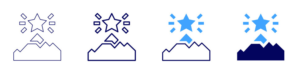 Life success strategies icon in 4 different styles. Thin Line, Line, Bold Line, Duotone. Duotone style. Editable stroke