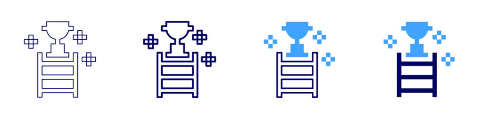 Path to success icon in 4 different styles. Thin Line, Line, Bold Line, Duotone. Duotone style. Editable stroke