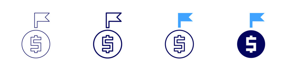 Obraz premium Positive success habits icon in 4 different styles. Thin Line, Line, Bold Line, Duotone. Duotone style. Editable stroke