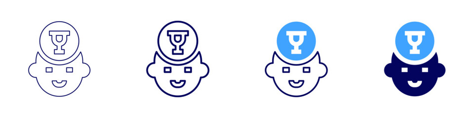 Success and failure icon in 4 different styles. Thin Line, Line, Bold Line, Duotone. Duotone style. Editable stroke
