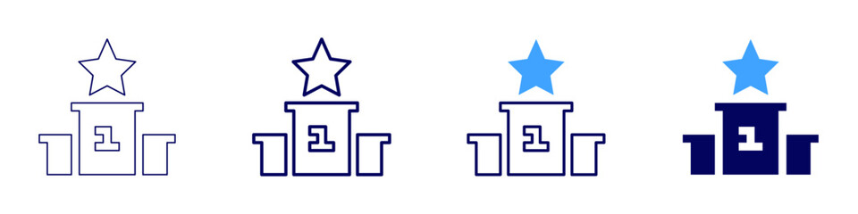 Success and achievement icon in 4 different styles. Thin Line, Line, Bold Line, Duotone. Duotone style. Editable stroke