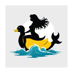 Mermaid silhouette vector illustration