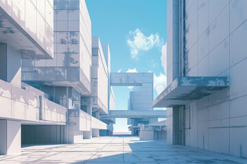 Fototapeta premium AI-Generated Architecture from a Back View