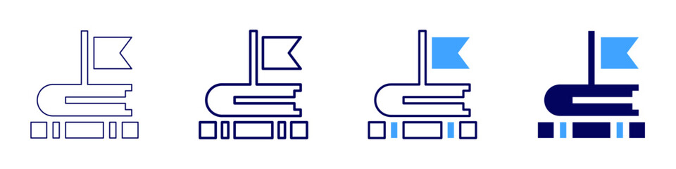 Success in education icon in 4 different styles. Thin Line, Line, Bold Line, Duotone. Duotone style. Editable stroke