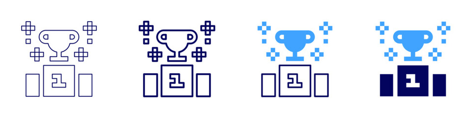 Obraz premium Success in life icon in 4 different styles. Thin Line, Line, Bold Line, Duotone. Duotone style. Editable stroke