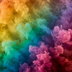 Fototapeta premium Colorful Abstract Smoke with Gradient Rainbow Effect and Cosmic Details