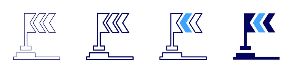 Success through change icon in 4 different styles. Thin Line, Line, Bold Line, Duotone. Duotone style. Editable stroke
