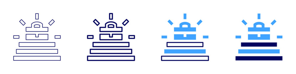 Success through perseverance icon in 4 different styles. Thin Line, Line, Bold Line, Duotone. Duotone style. Editable stroke