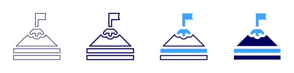 Sustainable success strategies icon in 4 different styles. Thin Line, Line, Bold Line, Duotone. Duotone style. Editable stroke