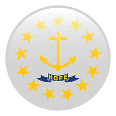 Rhode Island flag. Rhode Island circle flag 3d logo icon computer vector illustration design