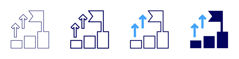 Visionary success icon in 4 different styles. Thin Line, Line, Bold Line, Duotone. Duotone style. Editable stroke