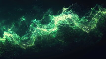 Obraz premium _Green_sound_wave_background_with_a_dark_green_