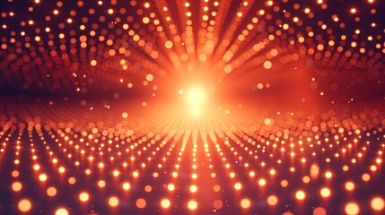 Naklejka premium _Red_and_orange_glowing_dots_arranged_in_an_array