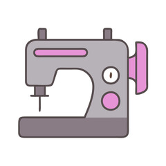 Sewing machine icon in pastel colors for tailoring and craft