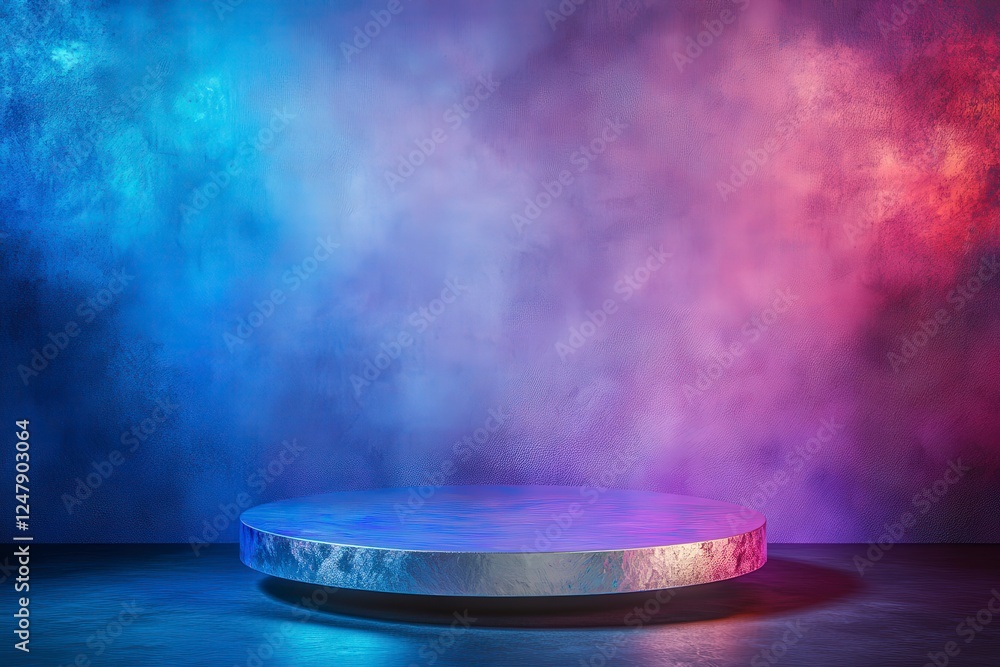 Poster modern abstract display platform with colorful gradient background