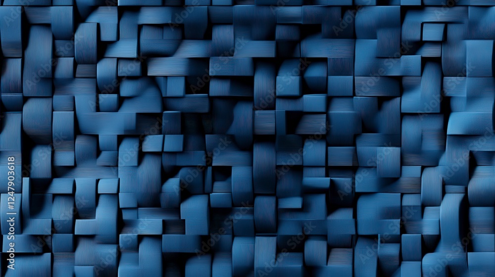 Aufkleber abstract blue pattern in textured blocks for modern background