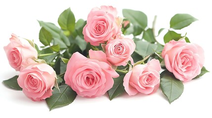 A Delicate Bouquet of Pink Roses