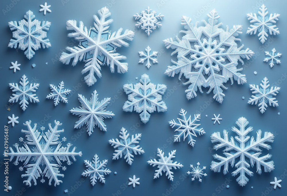 Poster artistic snowflake pattern background