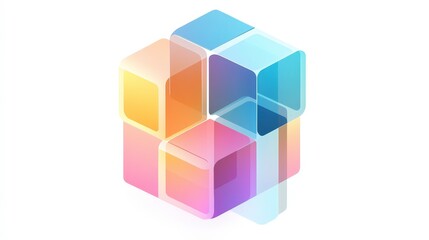 Obraz premium Colorful Geometric Shapes with Transparency and Gradient Effects