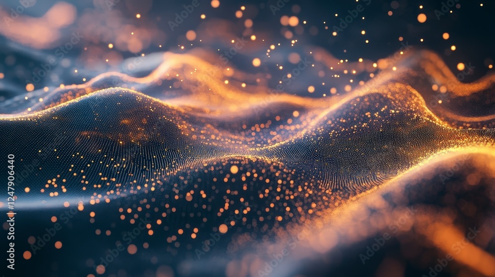 Aufkleber abstract waves of light and color in digital space design