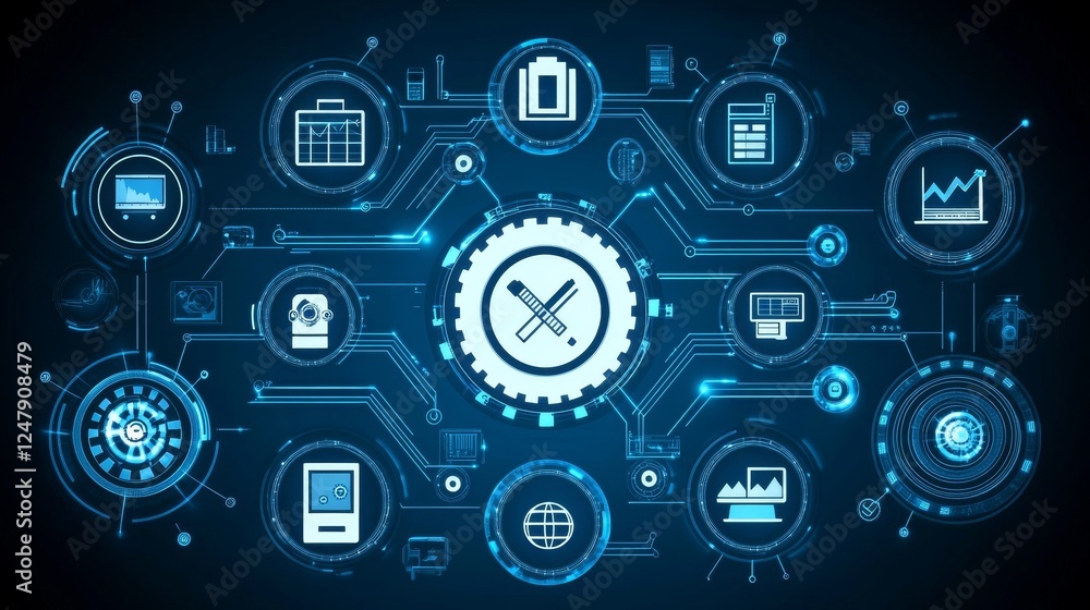 Poster digital transformation global network system technology innovation abstract background