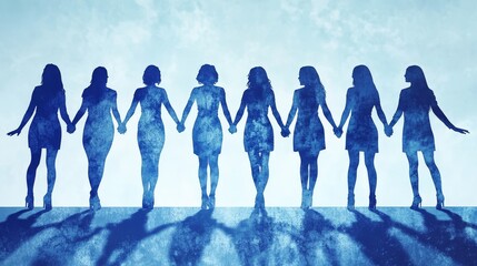 Empowered Women Silhouette Unity Teamwork Togetherness