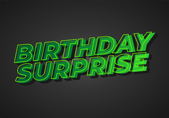 Birthday surprise. Text effect for a balloon shop or cake shop for advertising purposes