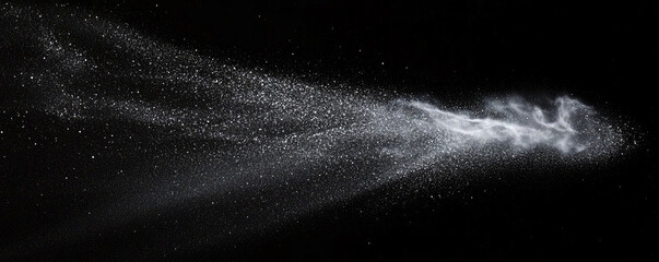 Mystical Beam of Light Through Darkness with Floating Particles