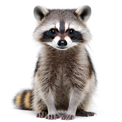 Fototapeta premium Adorable Raccoon Portrait: A Close-up of a Cute and Furry Wildlife Animal