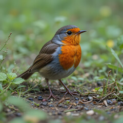 Fototapeta premium Robin in the Site on grass