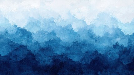 Obraz premium Abstract Blue Watercolor Landscape: A Serene Gradient of Ocean Hues