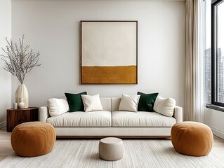 Elegant home interior design inspiration modern living room lifestyle cozy atmosphere urban setting