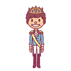 vector cute Little Prince, flat king 