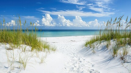 Serene Coastal Paradise: White Sands and Turquoise Waters