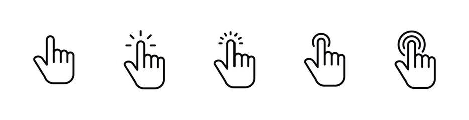 Obraz premium Hand click icon set. hand cursor icon vectors 