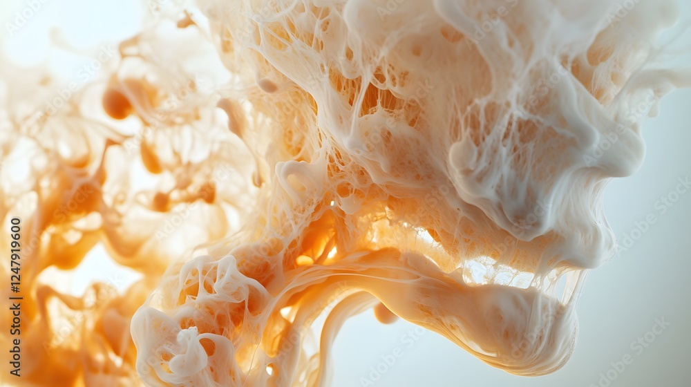 Poster flow visualization ink swirls in water overhead so vibrant colors create mesmerizing abstract patter
