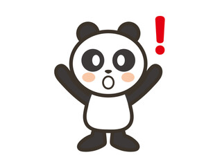 びっくりするかわいいパンダのイラスト