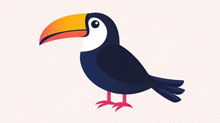 Obraz premium Colorful toucan illustration with a vibrant beak, set against a soft pastel background