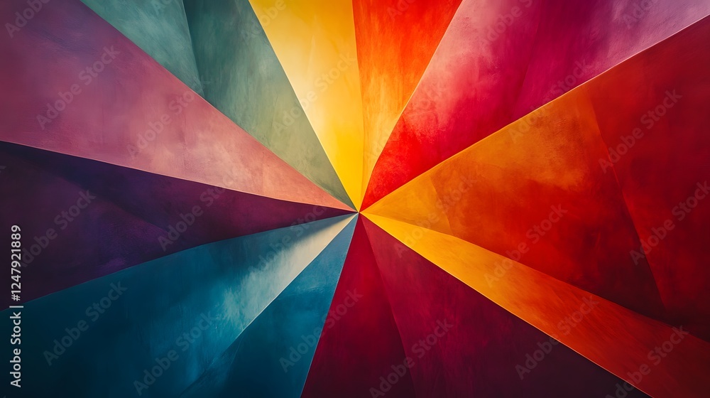 Poster eulers formula represented graphically with vibran in colorful abstract painting featuring red yello