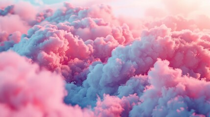 Fototapeta premium Fluffy Clouds: Billowy, soft clouds of water vapor floating in the sky, often forming serene, picturesque shapes that enhance the calm and peaceful ambiance of the sky. 