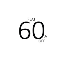 Flat 10% off sale, Big sale 60% discount for everyone, best discount offer for customers and buyers, editable vector file for socila media, text on plain white background